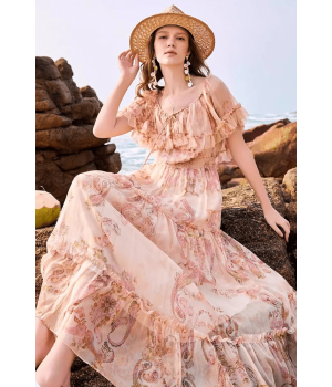 Платье из шелкового крепдешина PLA041